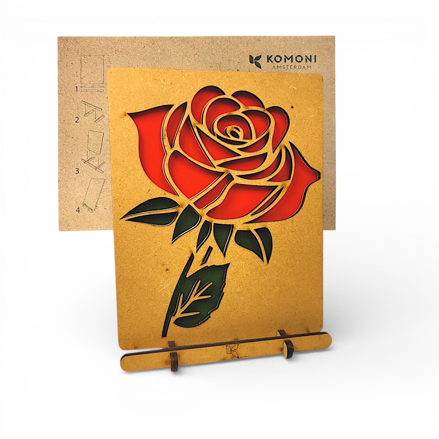Rode Roos Pop-up Kaart