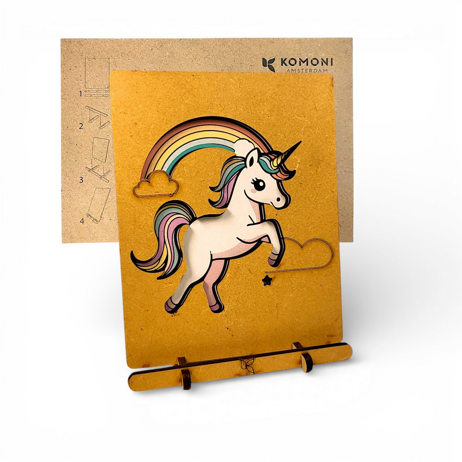 NEW: Eenhoorn met Regenboog Pop-up Kaart